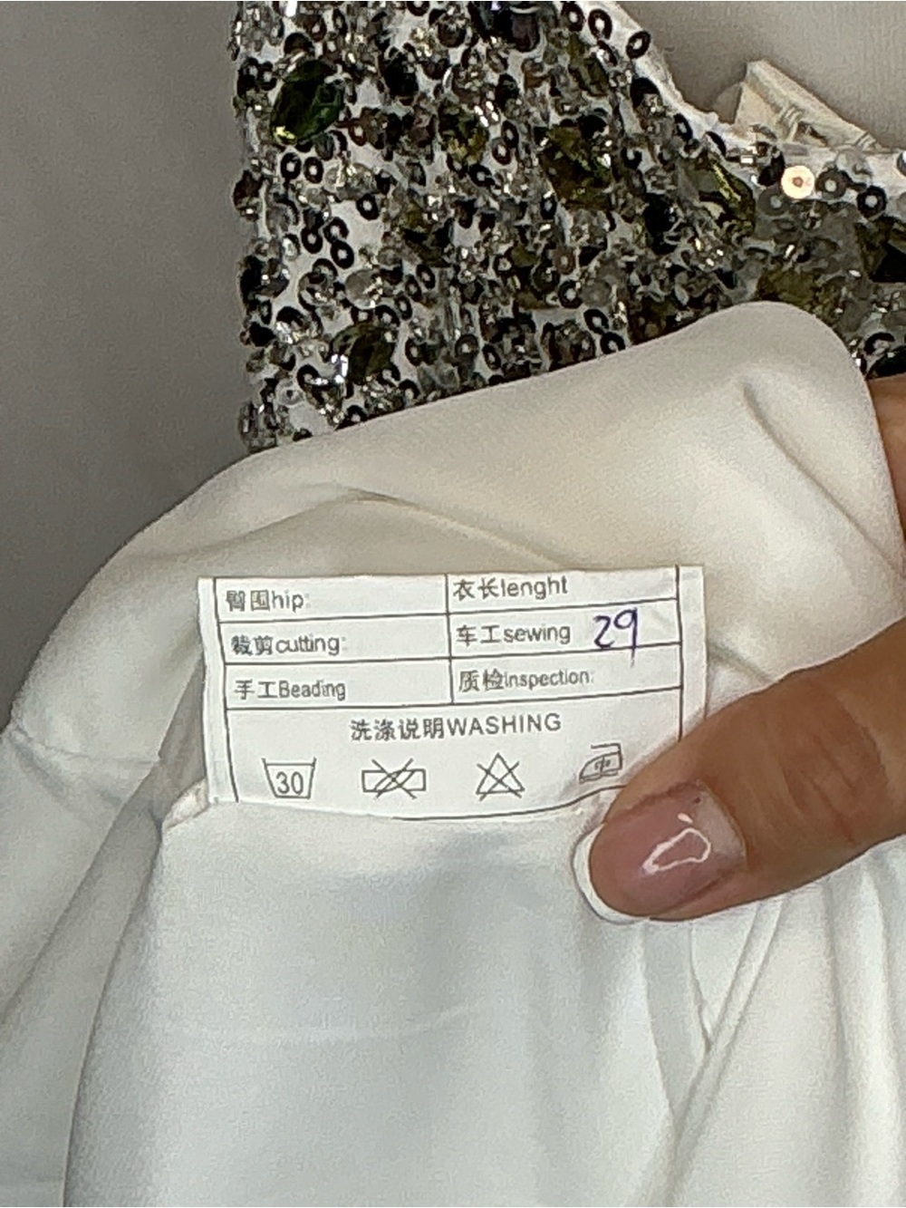 2158 - Strapless White Evening Gown with Silver Crystal Bodice - Picture 8 of 9